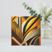 Golden Geometric Abstracte kunst Kaart (Staand voorkant)