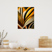Golden Geometric Abstracte kunst Poster (Keuken)