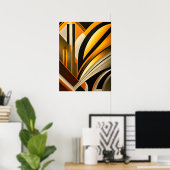 Golden Geometric Abstracte kunst Poster (Thuiskantoor)