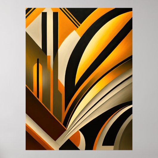 Golden Geometric Abstracte kunst Poster (Voorkant)