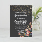 Golden Geometric Afstuderen Kaart (Staand voorkant)