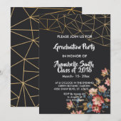 Golden Geometric Afstuderen Kaart (Voorkant / Achterkant)