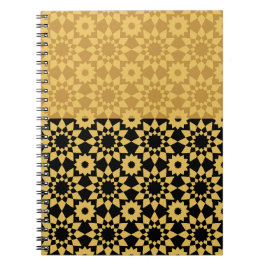 Golden Geometric Arabesque Notitieboek
