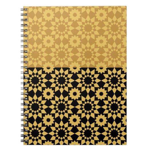 Golden Geometric Arabesque Notitieboek (Voorkant)