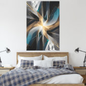 Golden Geometric Aurora Canvas Afdruk (Insitu (Slaapkamer))