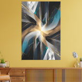 Golden Geometric Aurora Canvas Afdruk (Insitu (Woonkamer))