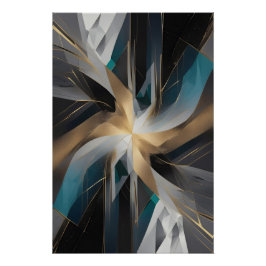 Golden Geometric Aurora Perfect Poster