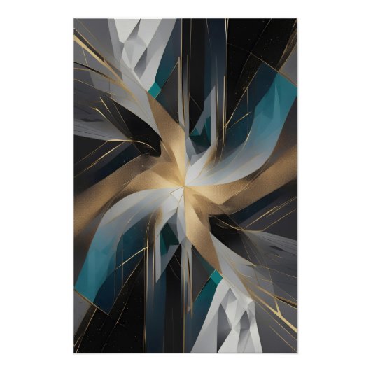 Golden Geometric Aurora Perfect Poster (Voorkant)