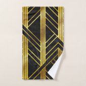 Golden Geometric Dimoned Art Deco over zwarte marm Bad Handdoek (Handdoek)