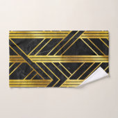 Golden Geometric Dimoned Art Deco over zwarte marm Bad Handdoek (Handdoek)