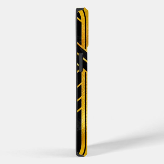 Golden Geometric Dimoned Art Deco over zwarte marm Case-Mate iPhone Case (Achterkant / Rechts)
