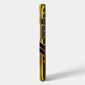 Golden Geometric Dimoned Art Deco over zwarte marm Case-Mate iPhone Case (Achterkant / Links)