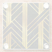 Golden Geometric Dimoned Art Deco over zwarte marm Glazen Onderzetter (Achterkant)