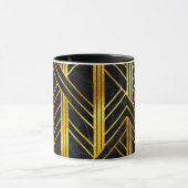 Golden Geometric Dimoned Art Deco over zwarte marm Mok (Midden)