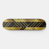 Golden Geometric Dimoned Art Deco over zwarte marm Persoonlijk Skateboard (Horizontaal)