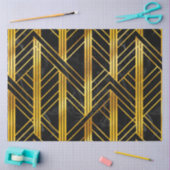 Golden Geometric Dimoned Art Deco over zwarte marm Tissuepapier (Craft)