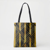 Golden Geometric Dimoned Art Deco over zwarte marm Tote Bag (Voorkant)