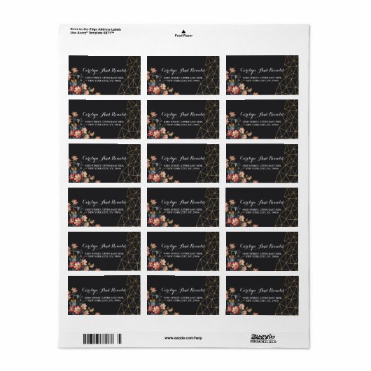 Golden Geometric Etiket (Full Sheet)