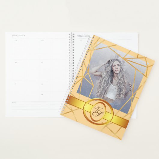 Golden Geometric Girl Mode Modern Elegant #6 Planner (Display)