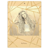 Golden Geometric Girl Mode Modern Elegant #7 Klembord (Achterkant)