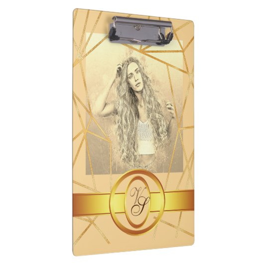 Golden Geometric Girl Mode Modern Elegant #7 Klembord (Rechts)