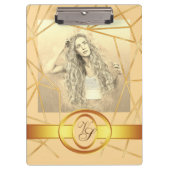 Golden Geometric Girl Mode Modern Elegant #7 Klembord (Voorkant)