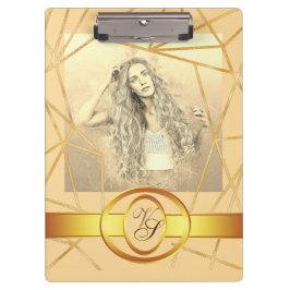 Golden Geometric Girl Mode Modern Elegant #7 Klembord