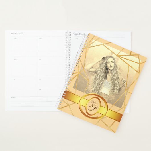 Golden Geometric Girl Mode Modern Elegant #7 Planner (Display)