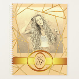 Golden Geometric Girl Mode Modern Elegant #7 Planner