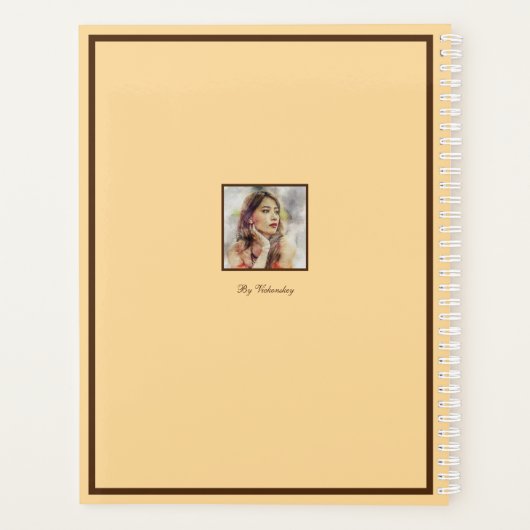 Golden Geometric Girl Mode Modern Elegant Planner (Achterkant)