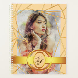Golden Geometric Girl Mode Modern Elegant Planner