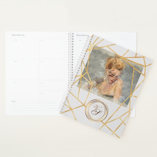 Golden Geometric Girl Mode Modern legant #2 Planner (Display)