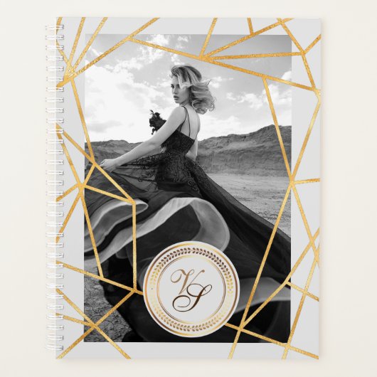 Golden Geometric Girl Mode Modern legant #4 Planner (Voorkant)