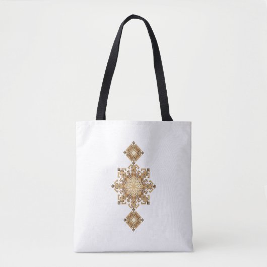 Golden Geometric Harmony Tote Bag (Voorkant)