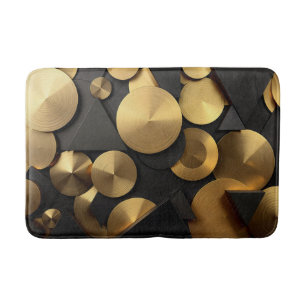 Golden Geometric Luxury Abstract Badmat