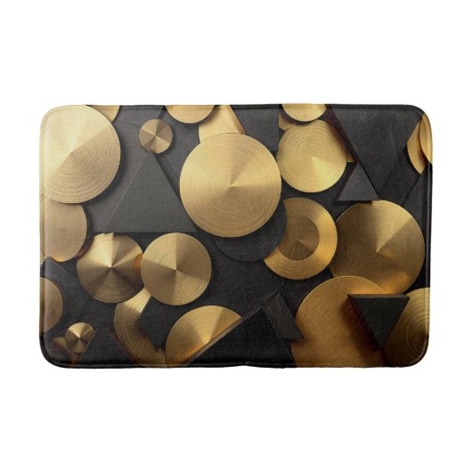 Golden Geometric Luxury Abstract Badmat (Voorkant)