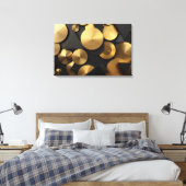 Golden Geometric Luxury Abstract Canvas Afdruk (Insitu (Slaapkamer))