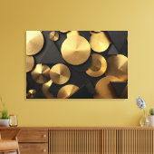 Golden Geometric Luxury Abstract Canvas Afdruk (Insitu (Woonkamer))