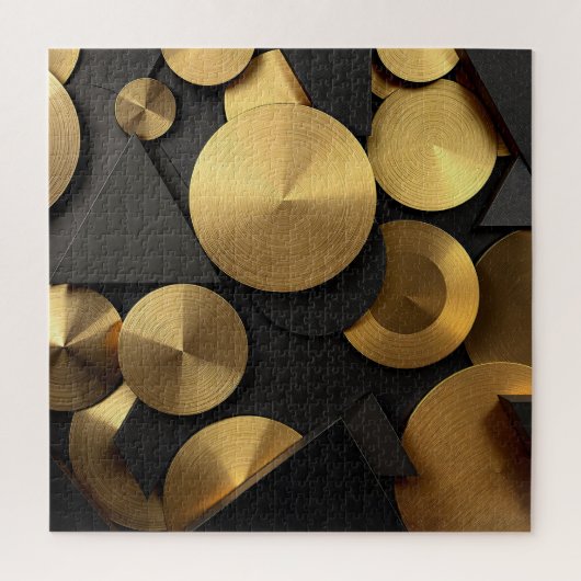 Golden Geometric Luxury Abstract Legpuzzel (Verticaal)