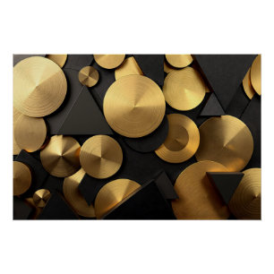 Golden Geometric Luxury Abstract Perfect Poster