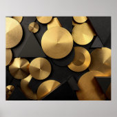 Golden Geometric Luxury Abstract Poster (Voorkant)