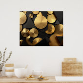 Golden Geometric Luxury Abstract Poster (Keuken)