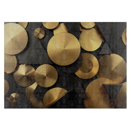 Golden Geometric Luxury Abstract Snijplank (Voorkant)
