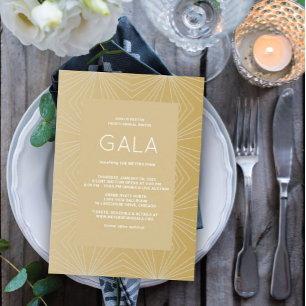 Golden Geometric Modern Gala Kaart