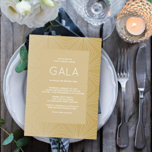 Golden Geometric Modern Gala Kaart
