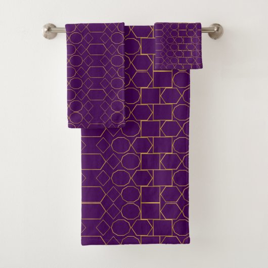 Golden Geometric Pattern Bad Handdoek (Insitu)