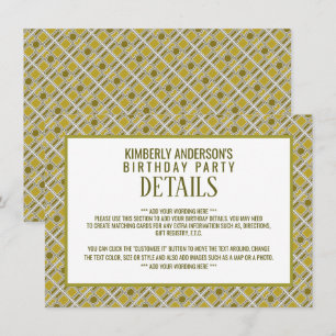 Golden Geometric Pattern, Modern Birthday Detail Kaart
