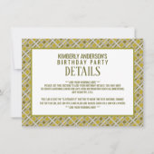 Golden Geometric Pattern, Modern Birthday Detail Kaart (Voorkant)