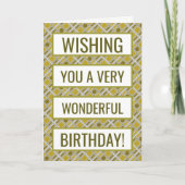 Golden Geometric Pattern, Modern Birthday Kaart (Voorkant)