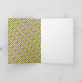Golden Geometric Pattern, Modern Birthday Kaart (Binnen)